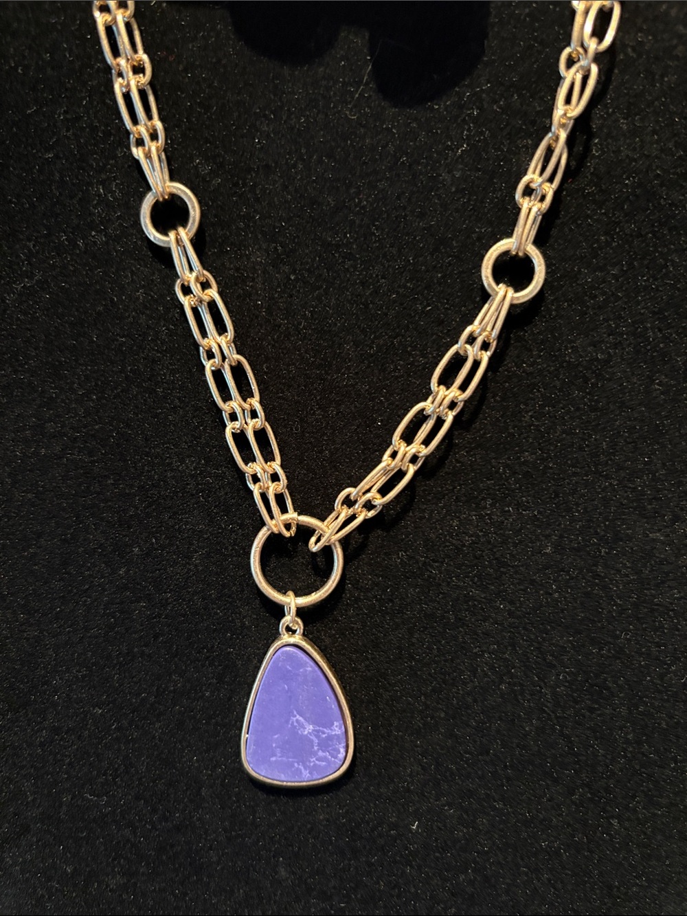 Plunder Gold-Tone Necklace & Earrings Set with Lavender Stones - Picture 4 of 4